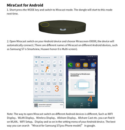 Wireless HDMI Miracast Device